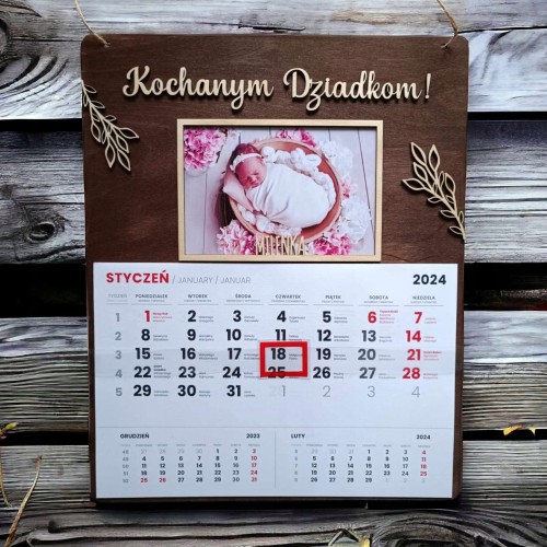 kalendarz-ze-zdjeciem-brazowy-dzien-babci-dziadka